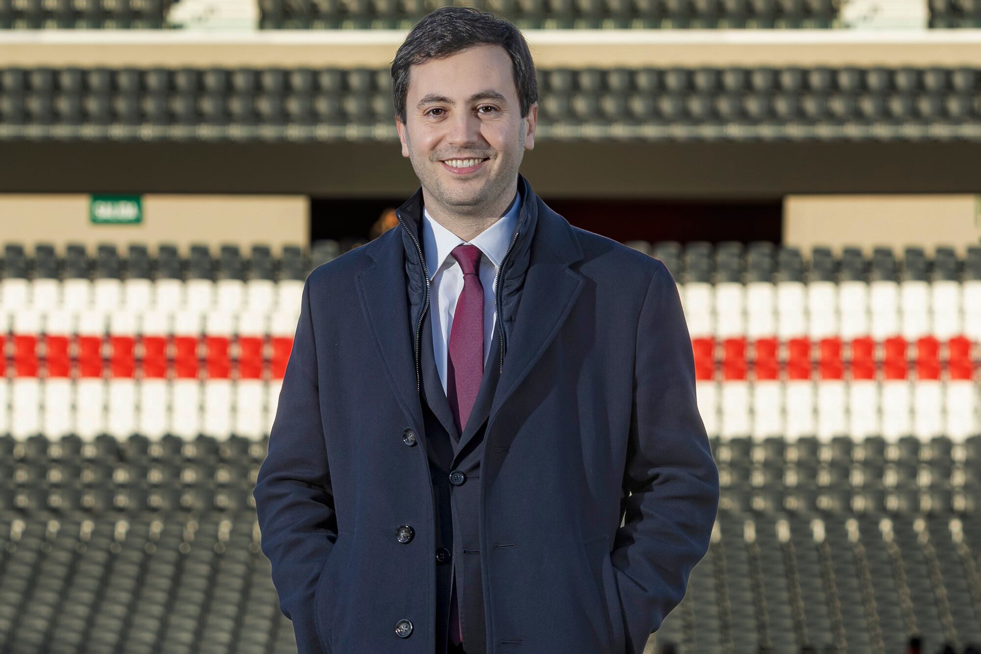 Di Carlo en el Monumental, durante la campaña que lo llevóa la presidencia