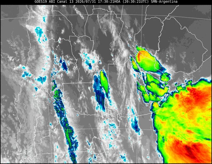Gráfico del avance de las tormentas