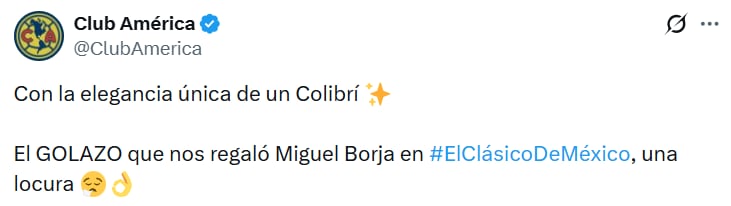 El club mexicano celebró el gol del descuento marcado por el colombiano