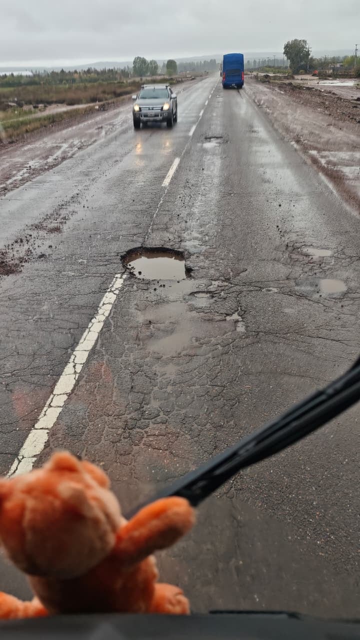 Baches en la ruta 7
