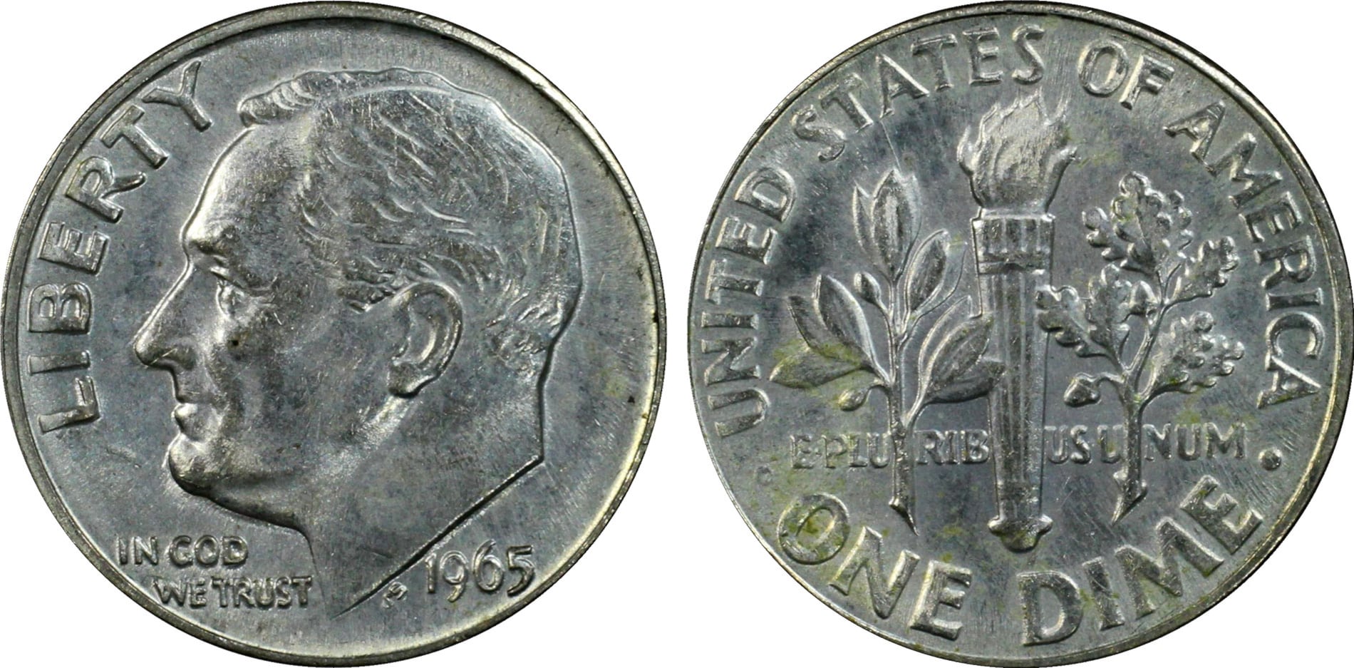 Así se ve la moneda de 10 centavos con el error de 1965