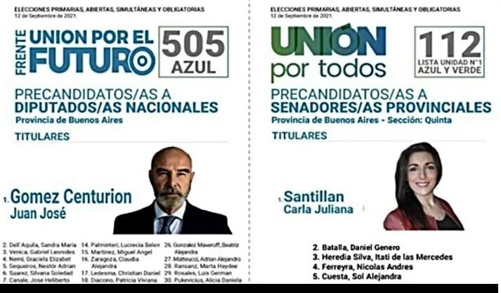 Juliana Santillan, en 2021, como precandidata a senadora provincial del frente encabezado por Juan José Gómez Centurión