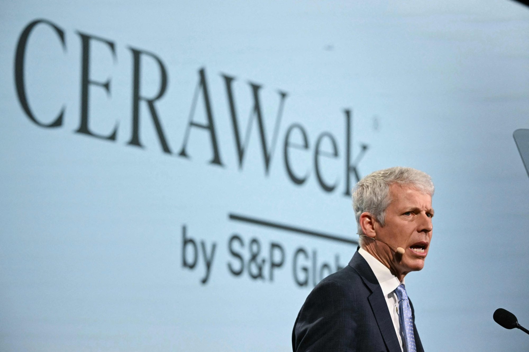 El secretario de Energía de Estados Unidos, Chris Wright, interviene durante la conferencia energética CERAWeek 2026 de S&P Global en Houston, Texas