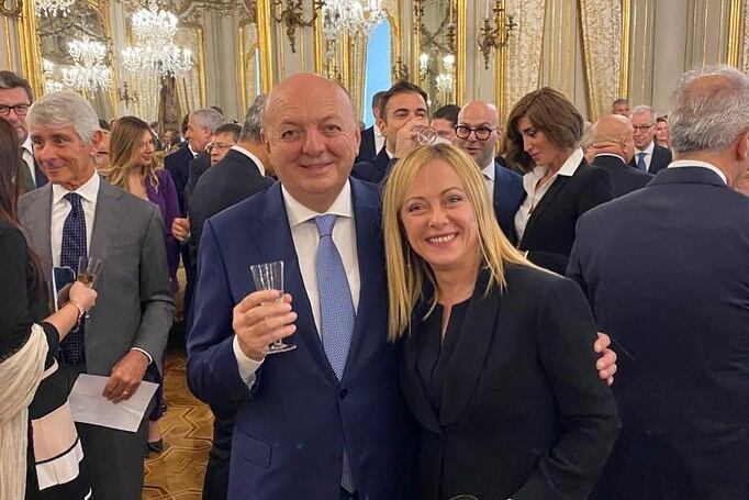 Gilberto Pichetto Fratin y Giorgia Meloni