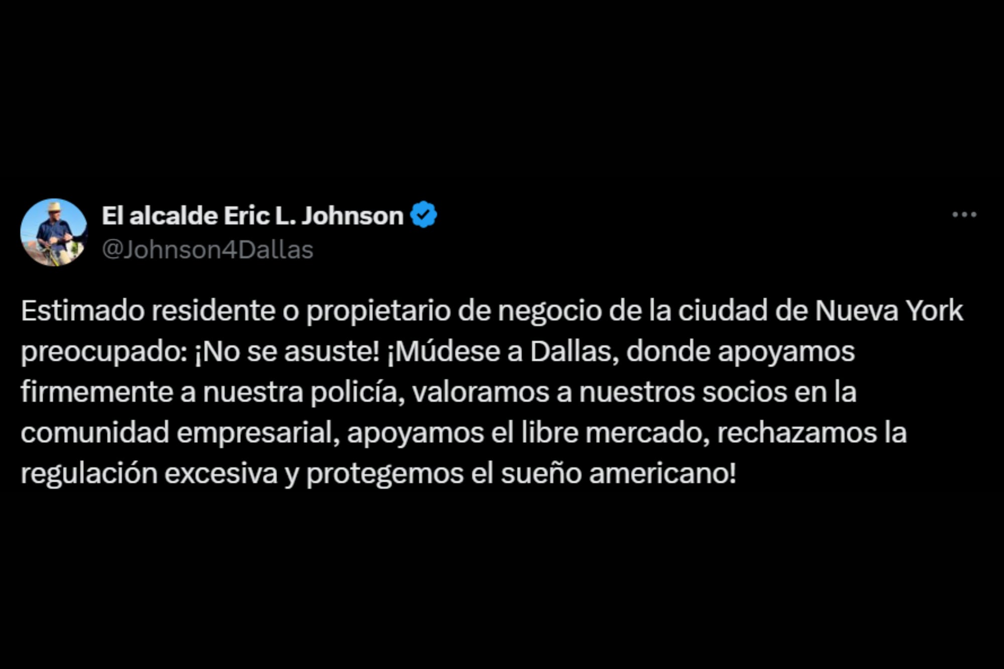 Johnson, exdemócrata convertido a republicano, citó un artículo que describe el nerviosismo del sector financiero por la agenda de Mamdani