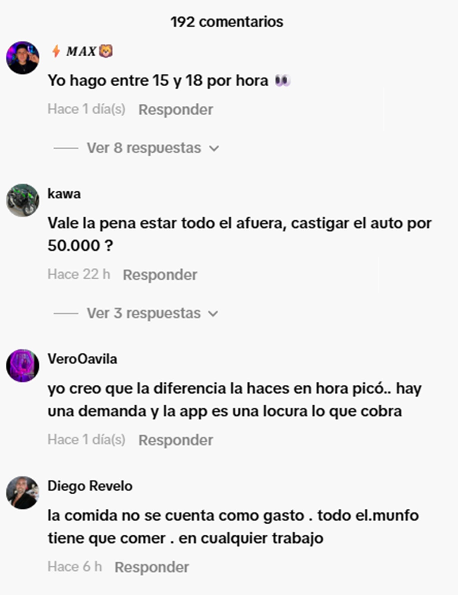 Los comentarios destacan las diferencias entre los empleados del rubro