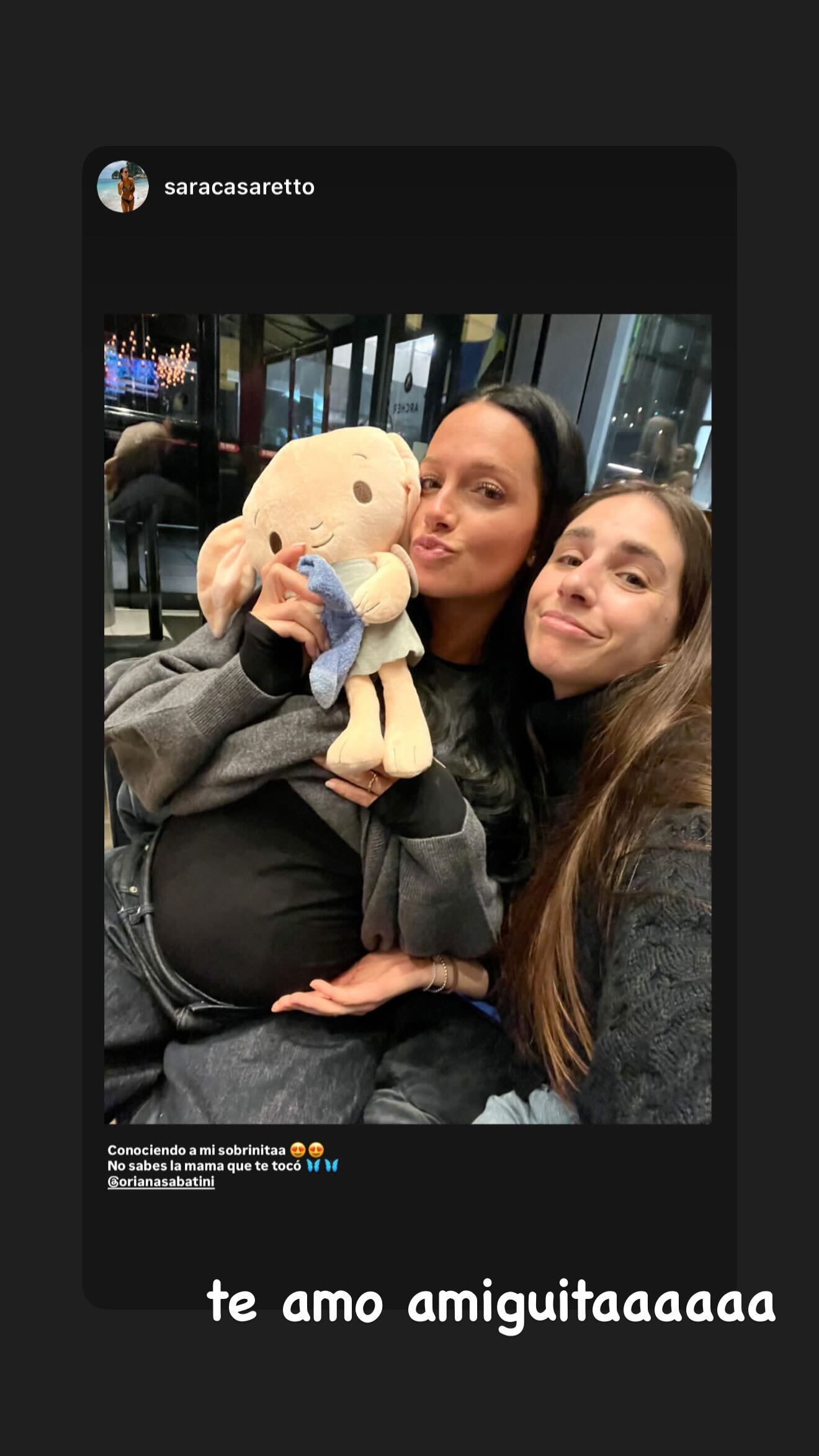 Sabatini dio cuenta de que adquirió un peluche de Dobby, el querido elfo de Harry Potter (Foto: Instagram @orianasabatini)