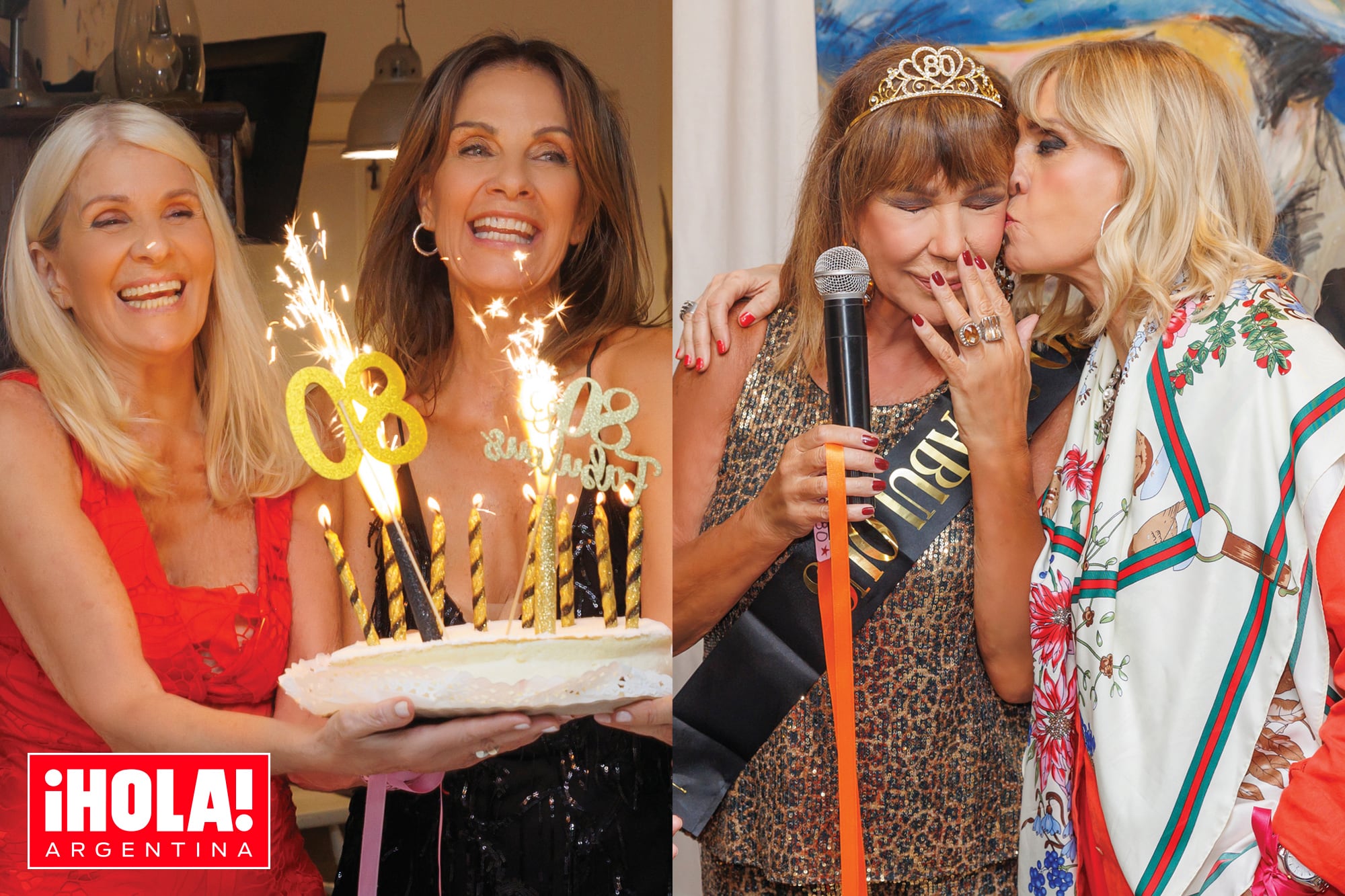 Los 80 de Mora Furtado. Sus amigas ex modelos le organizaron una súper fiesta sorpresa con baile y karaoke