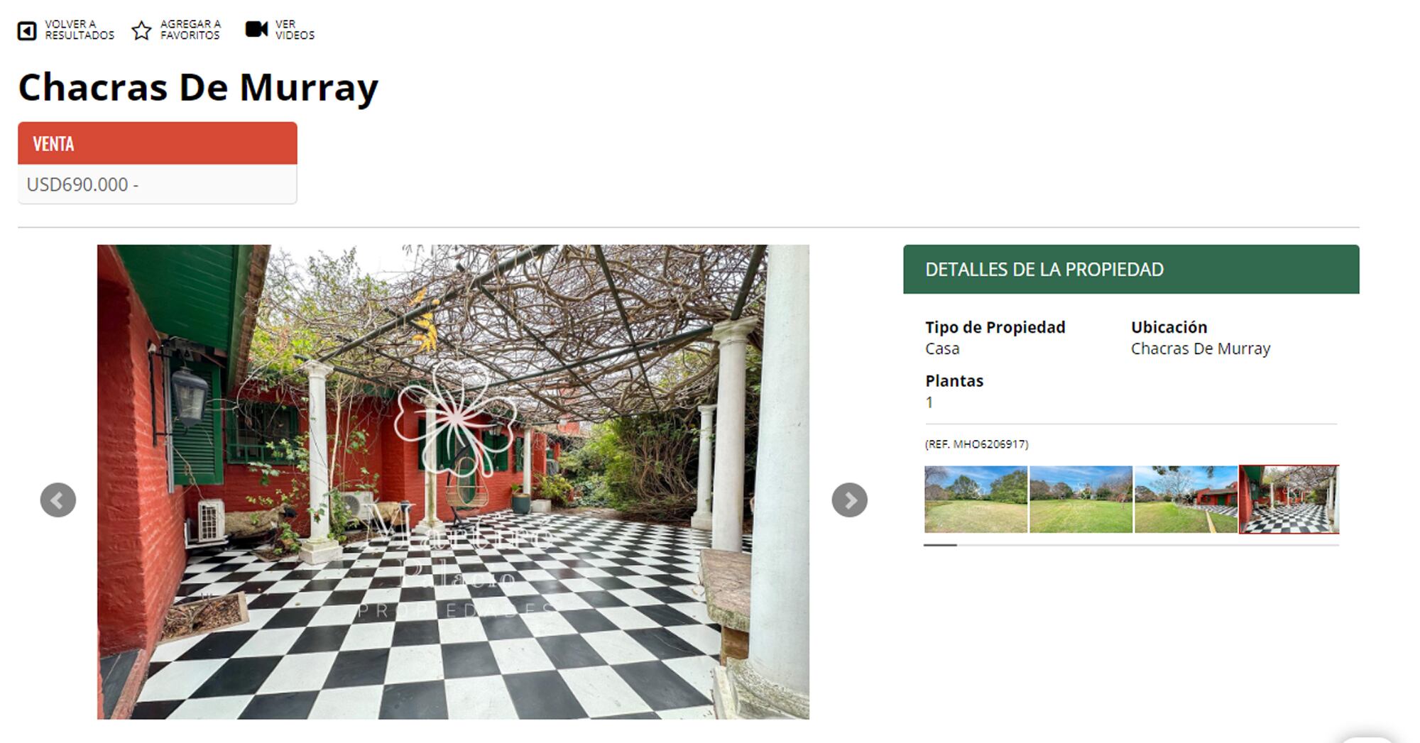 Otra de las imágenes que publicó la inmobiliaria para mostrar la casa en venta y sus espacios