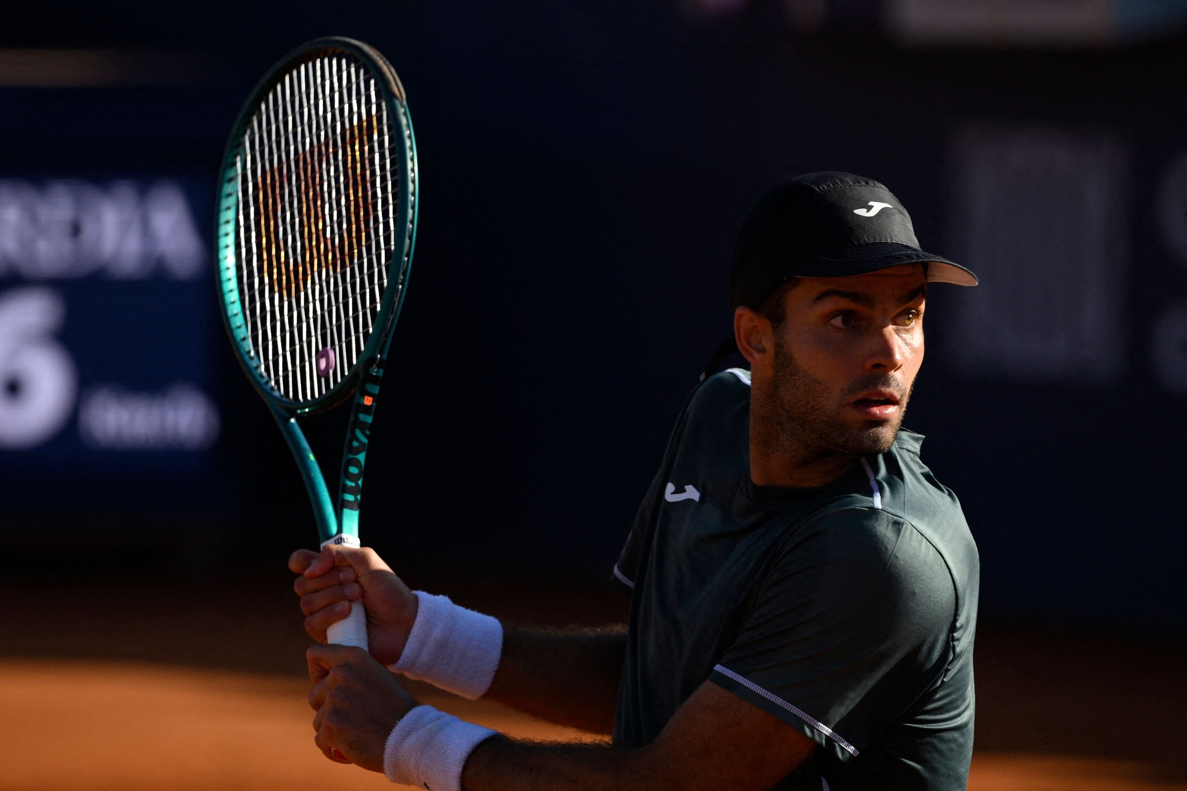 Argentina's Facundo Diaz Acosta looks on during the ATP Barcelona Open 