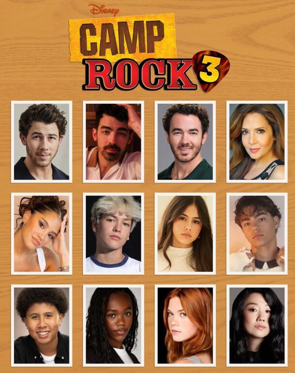Este es el elenco oficial de Camp Rock 3, con el regreso de los Jonas Brothers y María Canals-Barrera