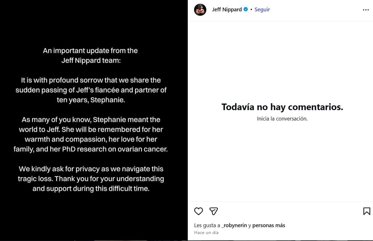 El comunicado del fallecimiento de Stephanie Buttermore