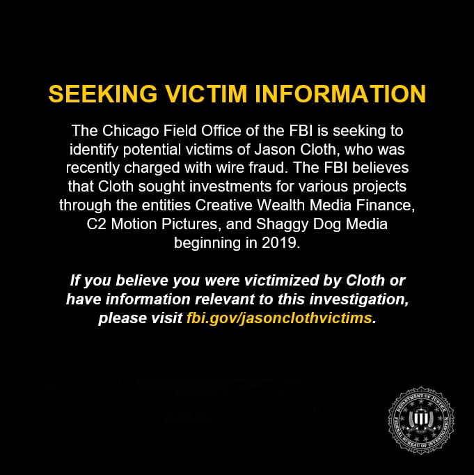 El FBI de Chicago busca identificar a posibles víctimas de Jason Cloth