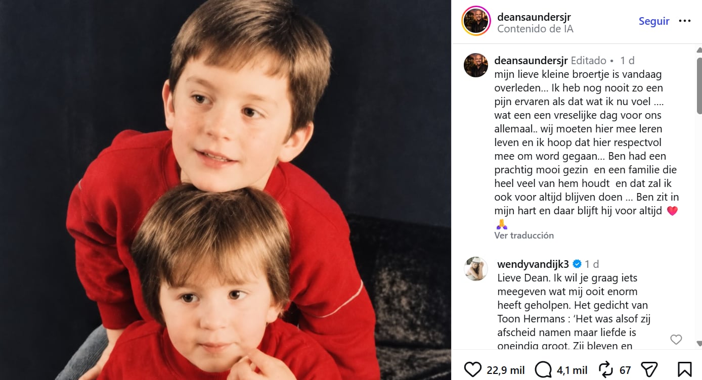 El posteo que hizo el hermano de Ben