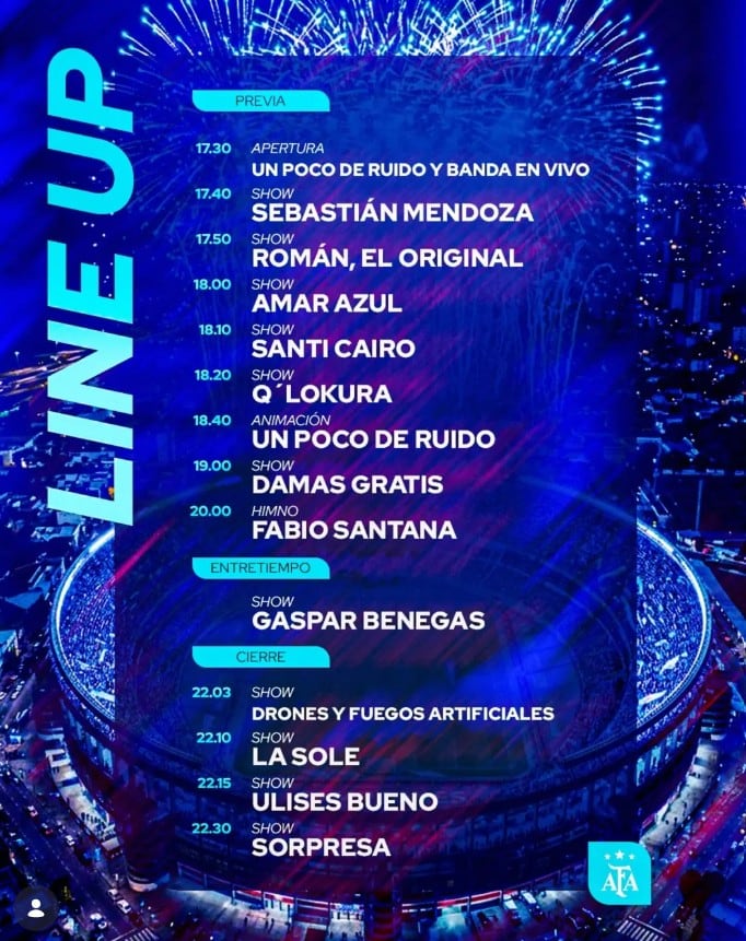 La lista de artistas que tocarán en la despedida de Messi