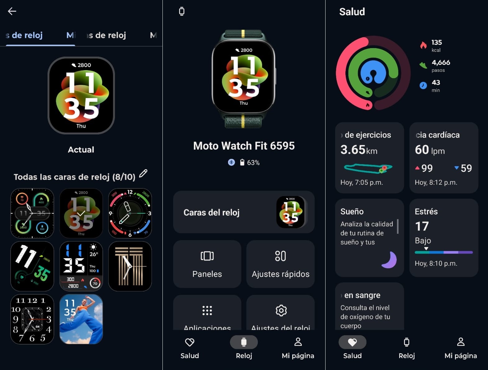 La app para el celular que creó Motorola permite configurar todas las funciones del Moto Watch Fit y ver estadísticas de movimiento