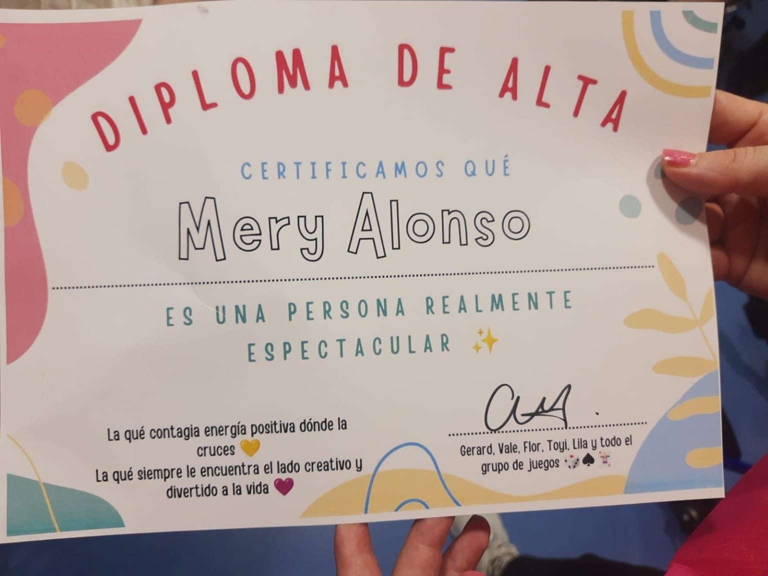 Hermoso regalo que atesora en su corazón.