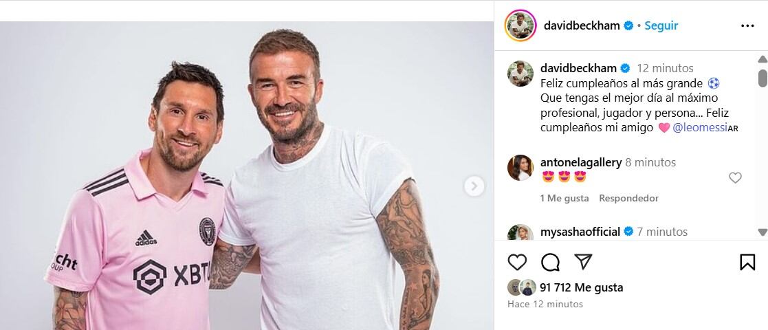 David Beckham y el afectuoso saludo a Messi