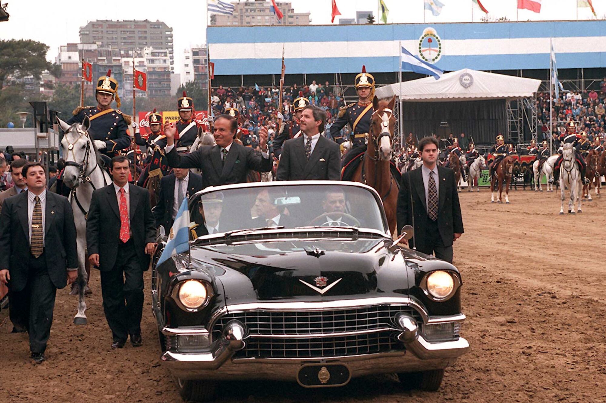 Carlos Saúl Menem en la Rural con Felipe Solá