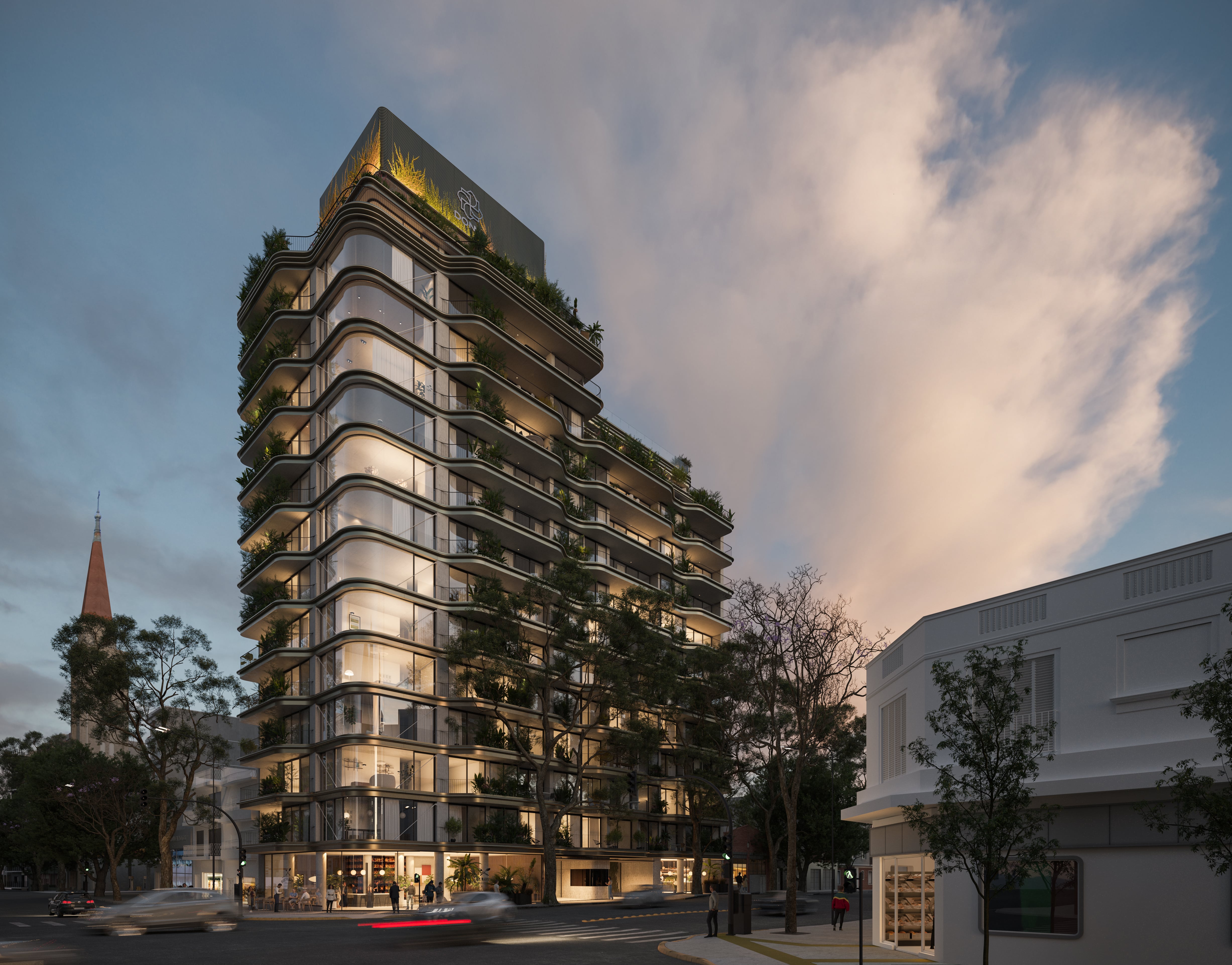 El proyecto de Azcuy está compuesto por dos edificios que se comunican a través de un jardín interno