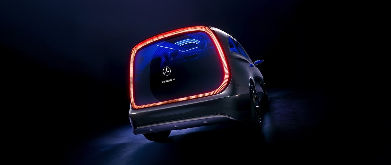 El auto de lujo que tiene una pantalla de cine de 65″, siete proyectores y compartimentos ocultos 5 Mercedes Benz Vision V, el concepto sobre el cual se apoyará toda una futura línea de modelos