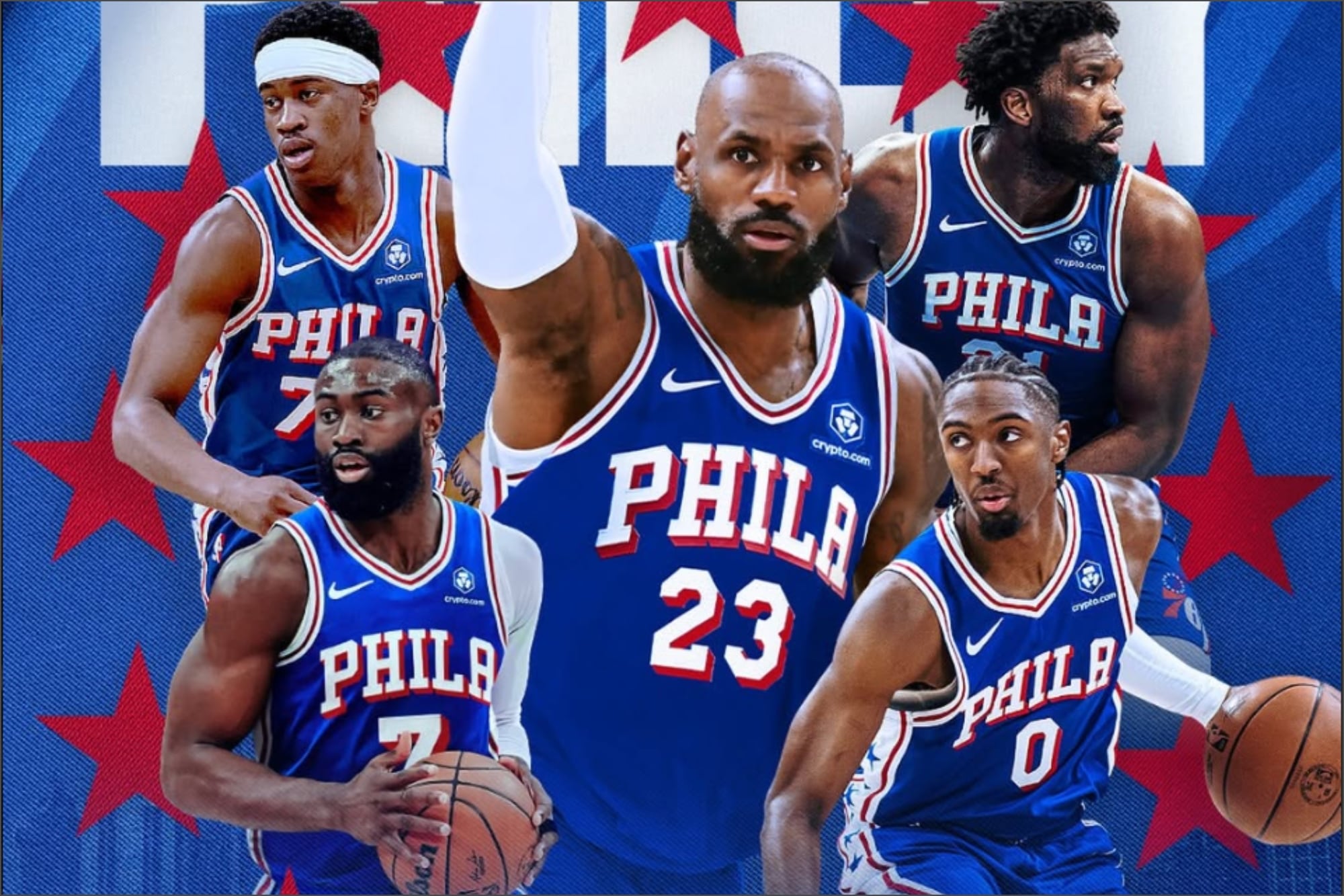 Los Philadelphia 76ers contarán con una alineación titular repleta de estrellas en la próxima temporada con LeBron James y Jaylen Brown a la cabeza