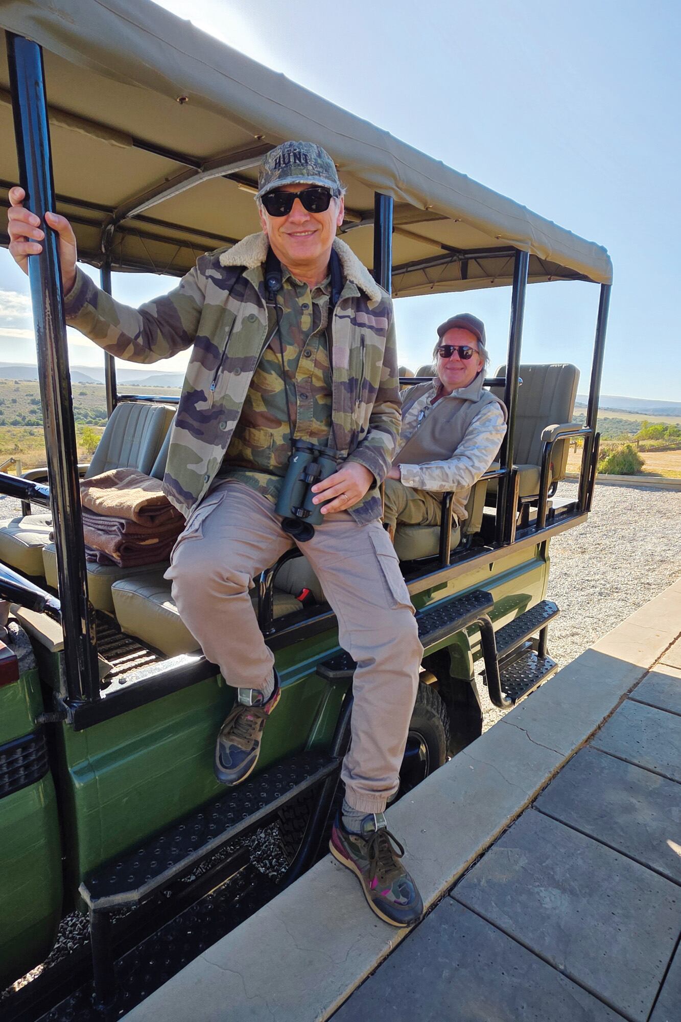 Con Leo, durante uno de los dos
safaris diarios
