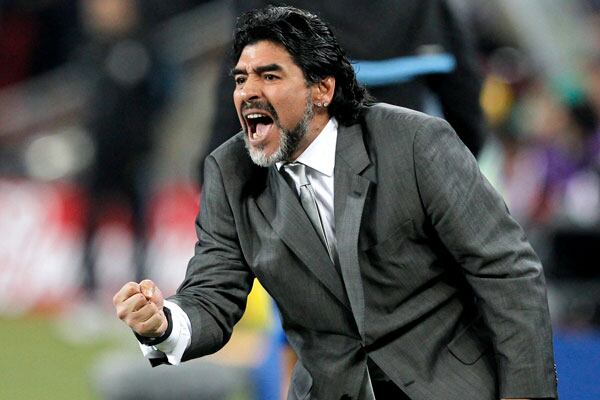 Maradona, en su tiempo de DT en la selección