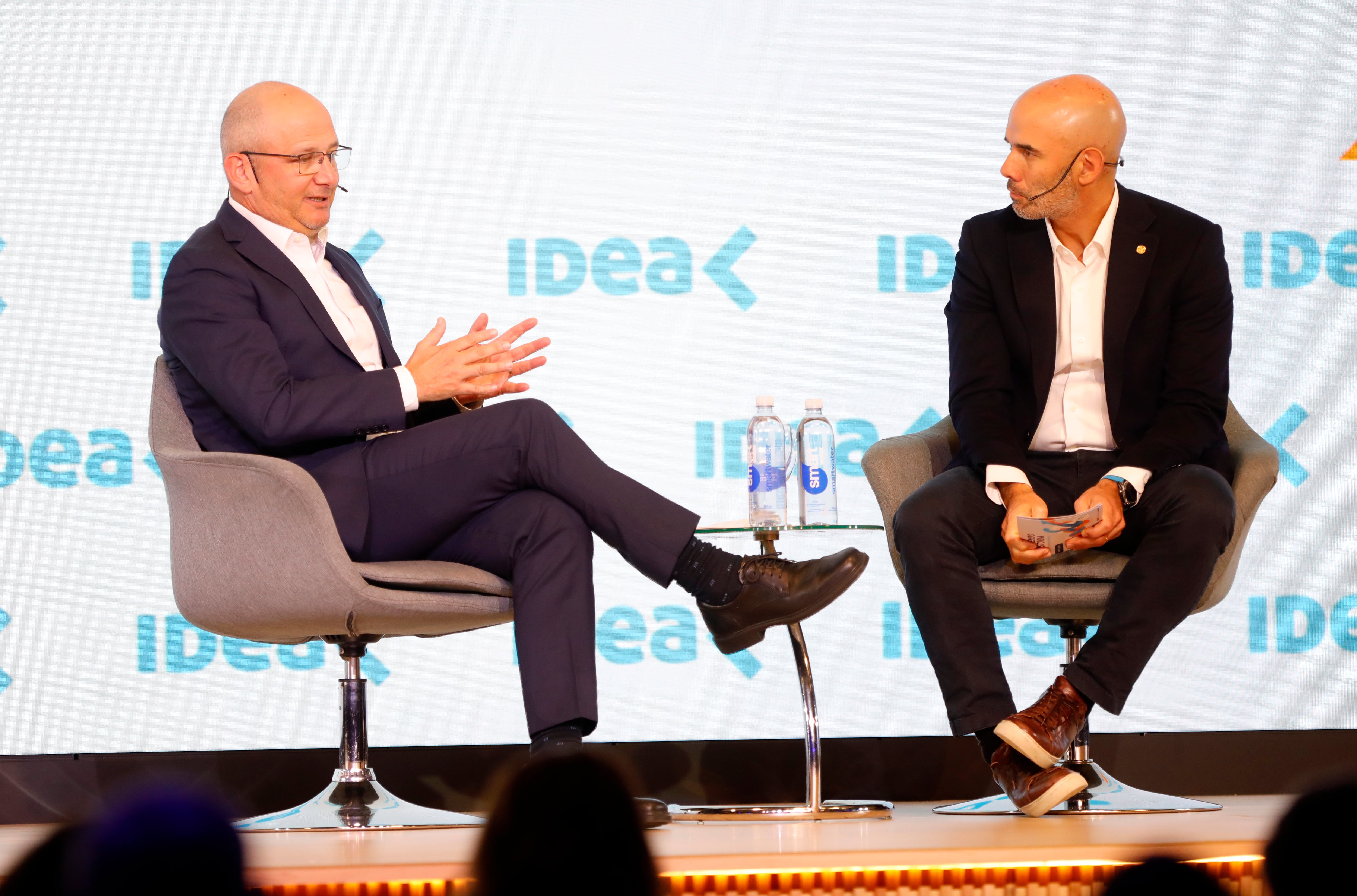 Esteban Klor y Juan Farinati, en el panel sobre la experiencia israelí en el Coloquio de IDEA, en Mar del Plata