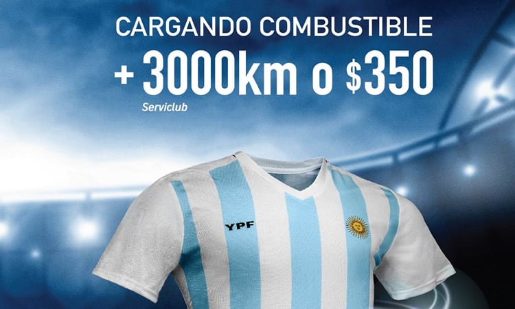 Promoción de YPF con la camiseta de la selección argentina