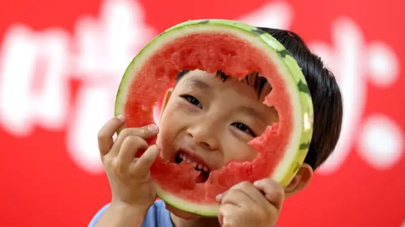 Muchos de nuestros alimentos contienen abundante agua. La sandía, por ejemplo, contiene aproximadamente un 92 % de agua