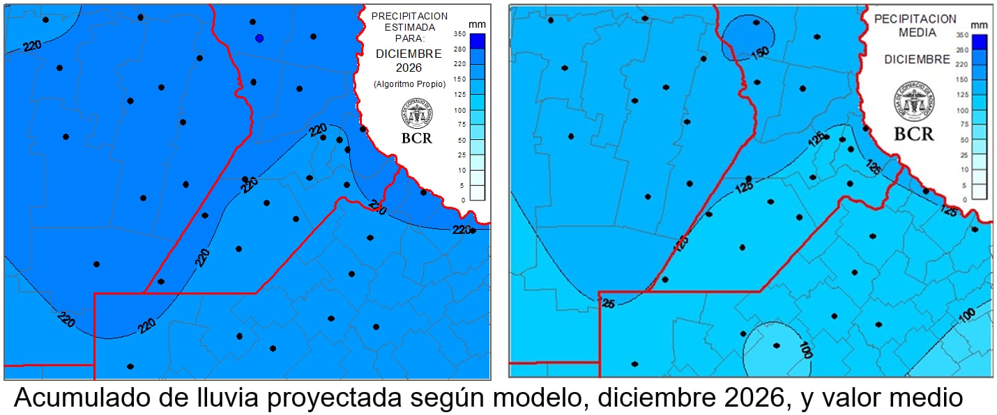 En diciembre podría llover casi el doble de lo que suele llover en la región núcleo