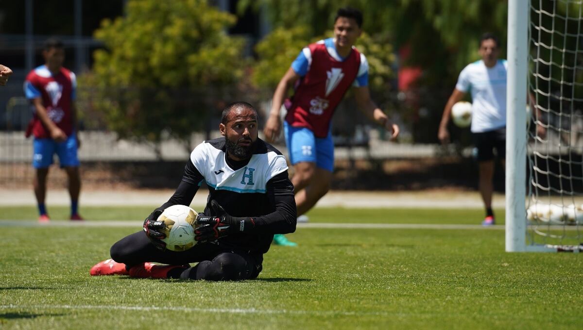 Honduras durante un entrenamiento previo al enfrentamiento contra México Foto:
