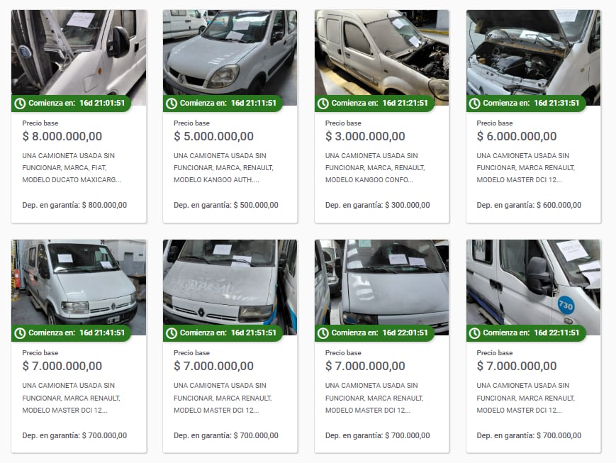 Hay una gran variedad de modelos y precios en el remate (Foto: Banco Ciudad)