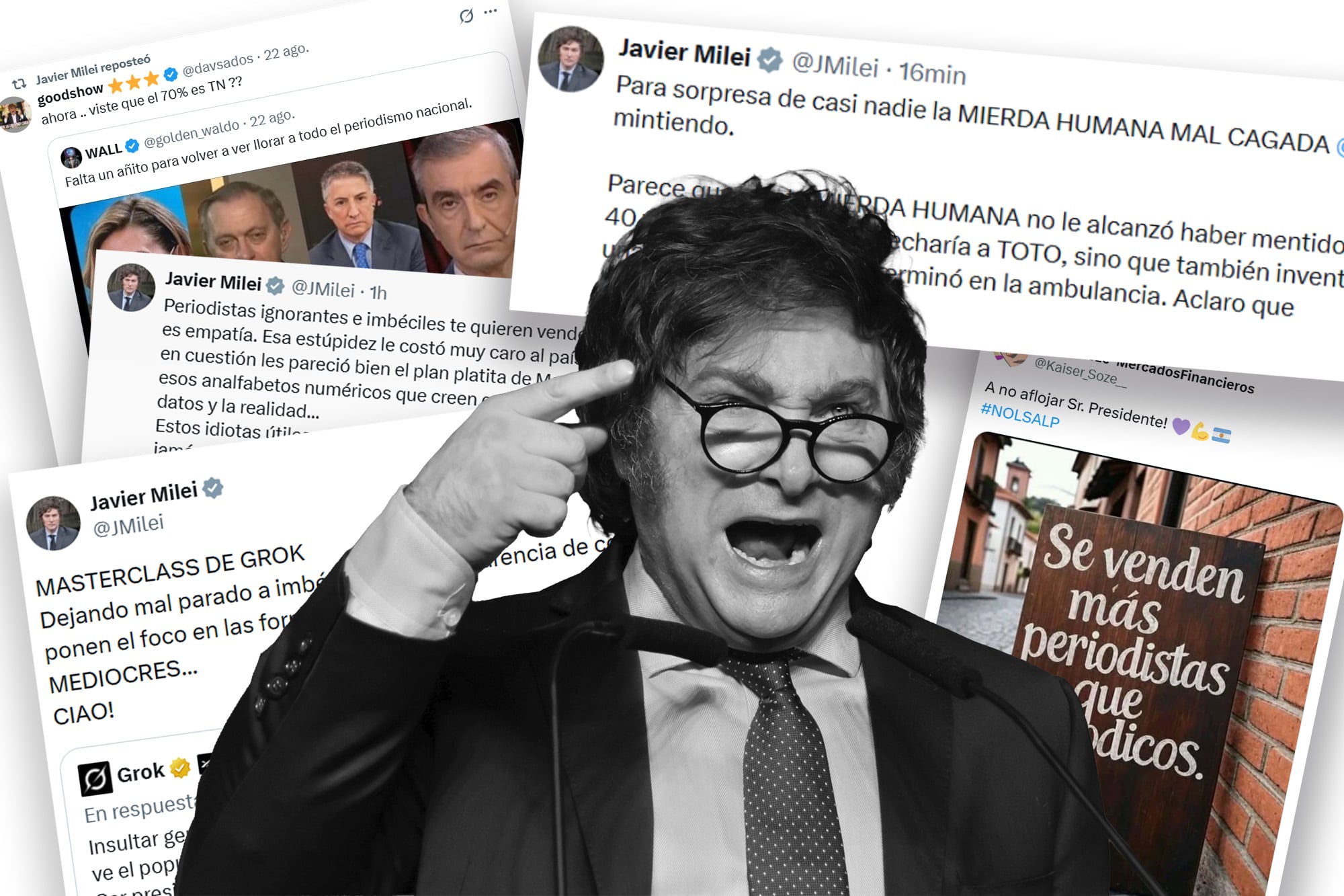 Milei enojado con el periodismo