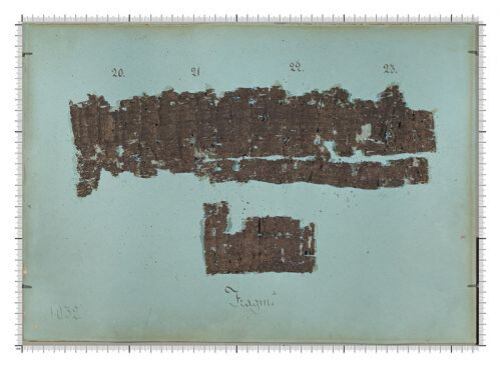 Así es la parte del papiro que relata dónde se enterró a Platón