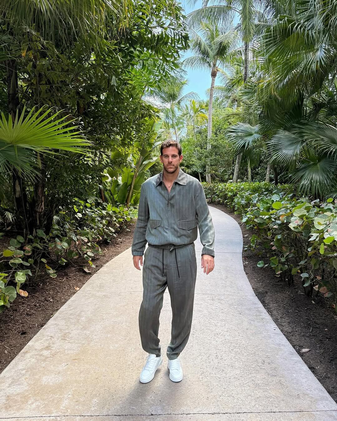 Del Potro ubicado en un sendero interno del Four Season de las Bahamas