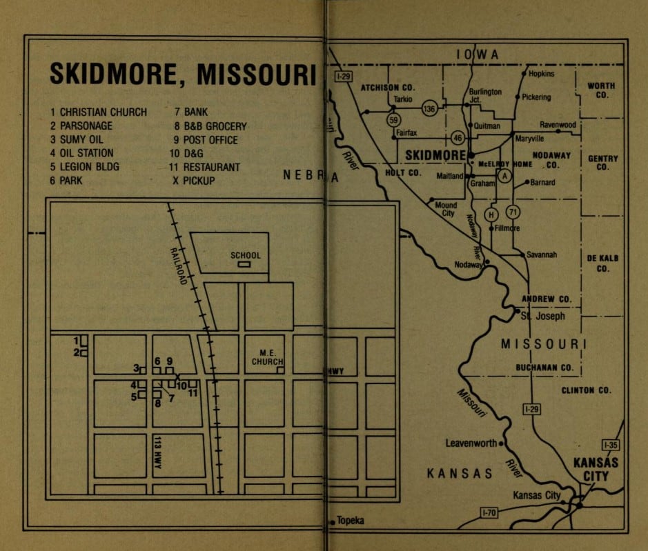 Mapa de Skidmore, en el libro In broad daylight, de MacLean
