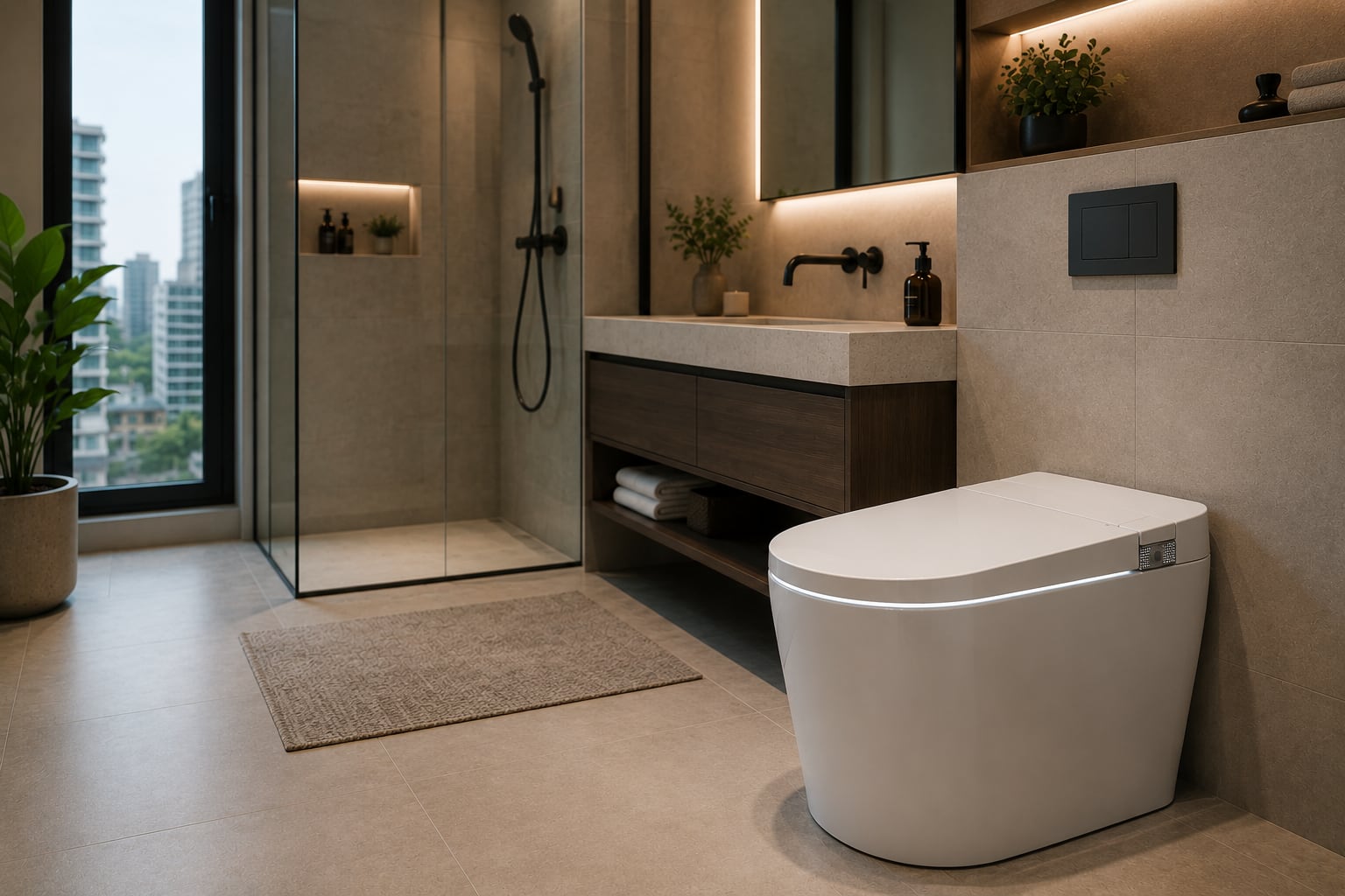 El baño se convirtió en el epicentro de esta tendencia, con inodoros y duchas inteligentes