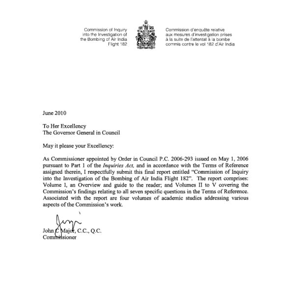 El informe de la comisión investigadora firmado en 2010 por el juez John Mayor