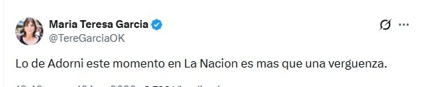 María Teresa García, sobre las declaraciones de Adorni