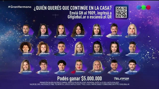 La placa positiva de nominación de Gran Hermano para la semana del 17 al 23 de febrero