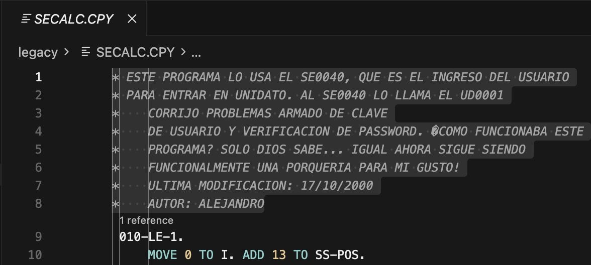 En el código fuente del programa creado por Hugo Méndez, su nieto Lorenzo encontró comentarios de él y de su padre, Alejandro