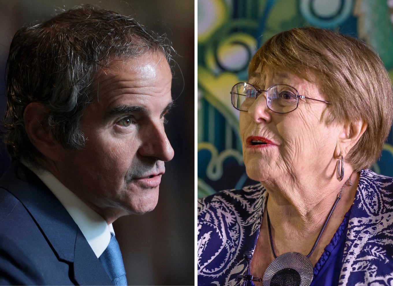 Rafael Grossi, el candidato argentino a la ONU, y Michelle Bachelet