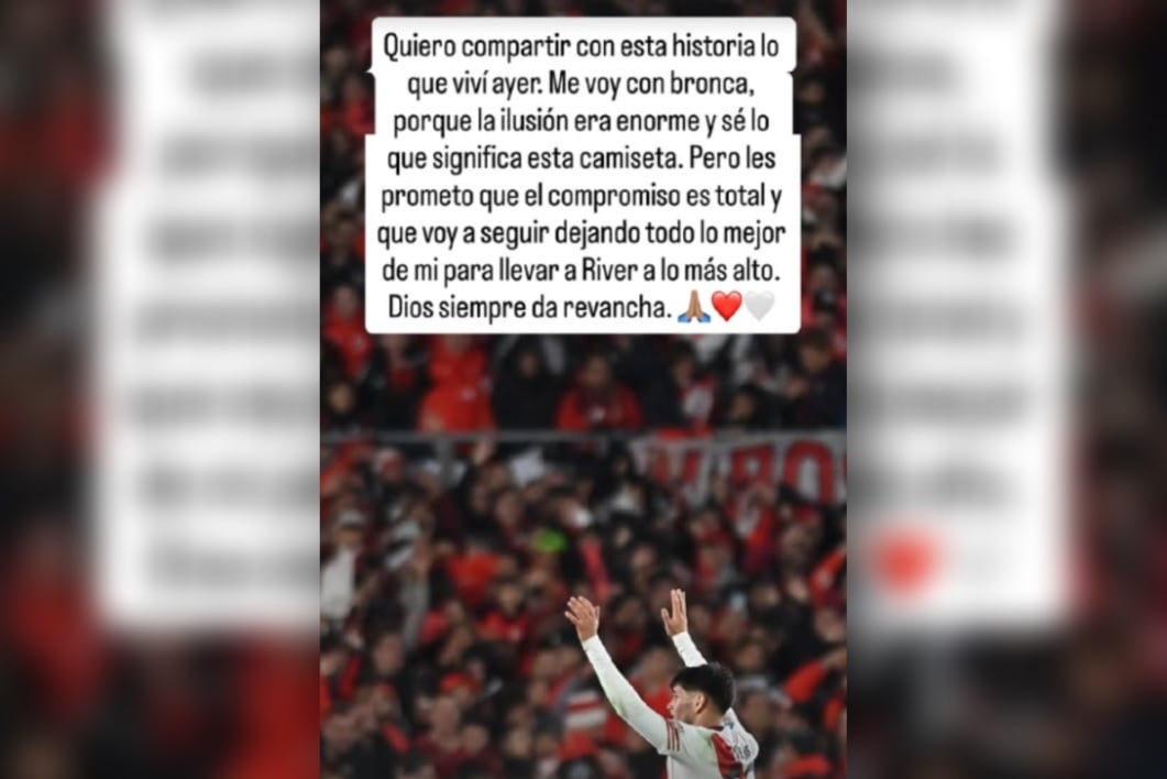Lautaro Rivero, defensor de River Plate, envió un mensaje a los hinchas tras la derrota frente a Belgrano por el Torneo Apertura