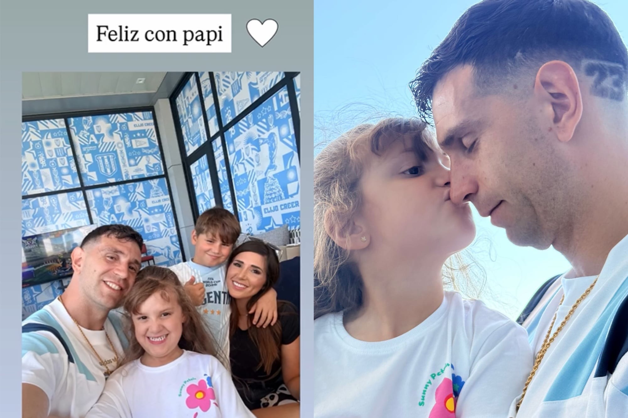 Dibu Martínez se reencontró con su mujer Mandinha Martínez y sus hijos Santino y Ava (Foto: Instagram @mandinha_martinez_)