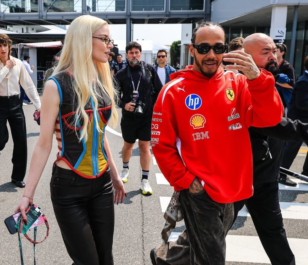 La actriz asistió a apoyar a su amigo Lewis Hamilton en la carrera de Suzuka