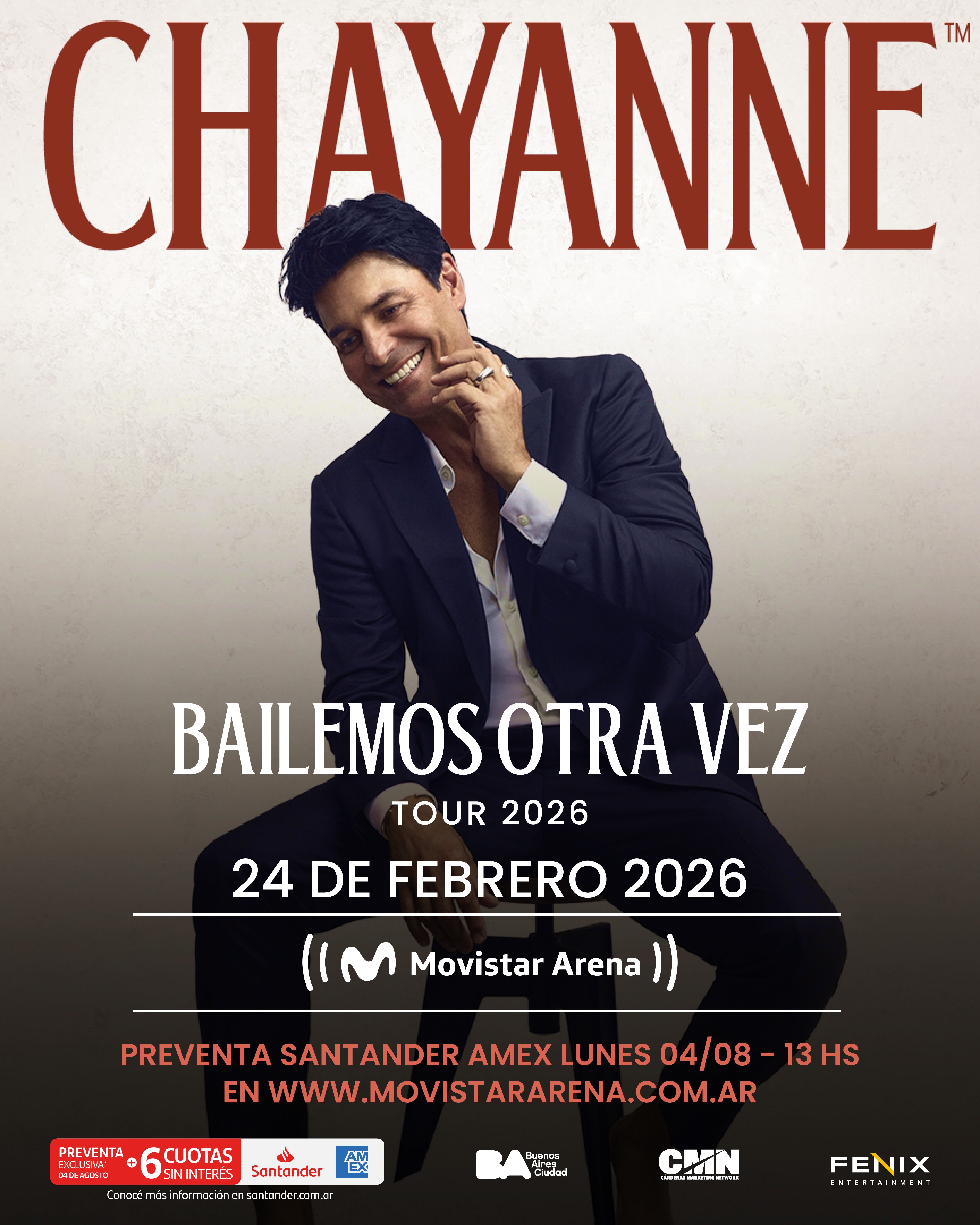 Chayanne se presentará luego de seis años en Argentina