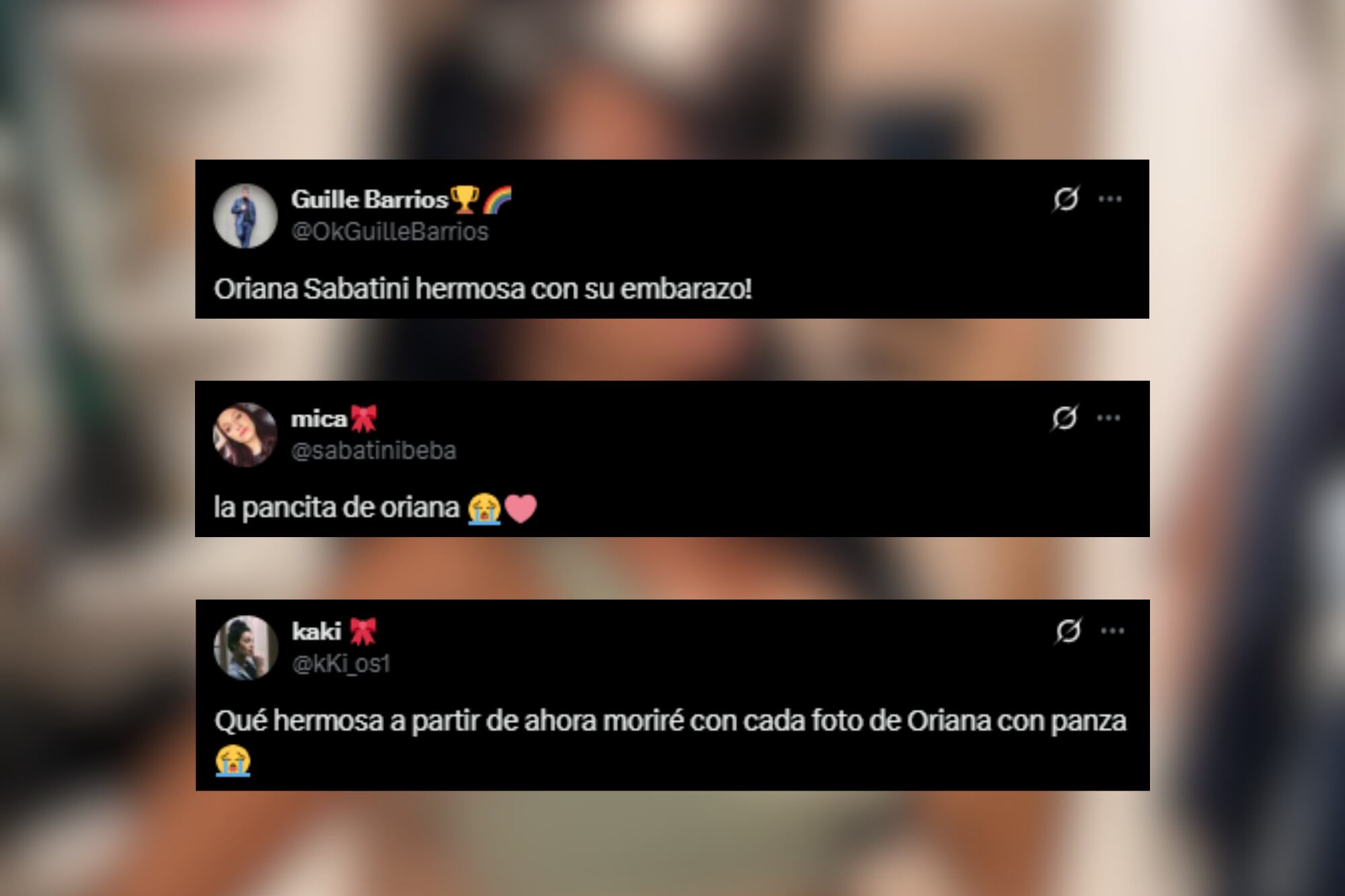 Las reacciones en las redes tras la dulce foto que compartió Oriana Sabatini (Foto: captura de X)