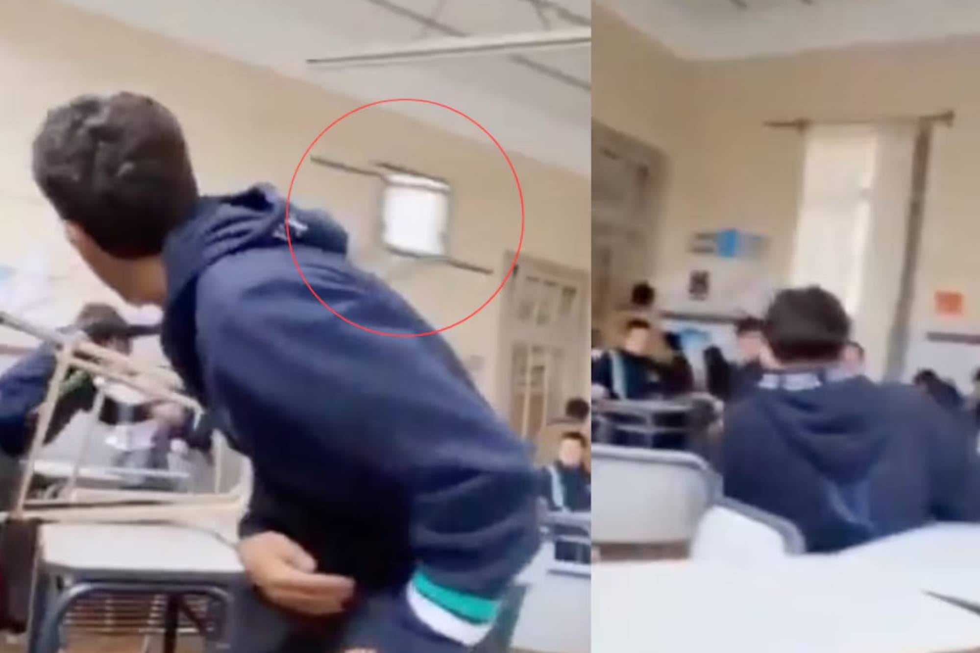 El video del momento en que un alumno de 17 años ataca a su profesor y le fractura la mandíbula de una trompada en Tandil